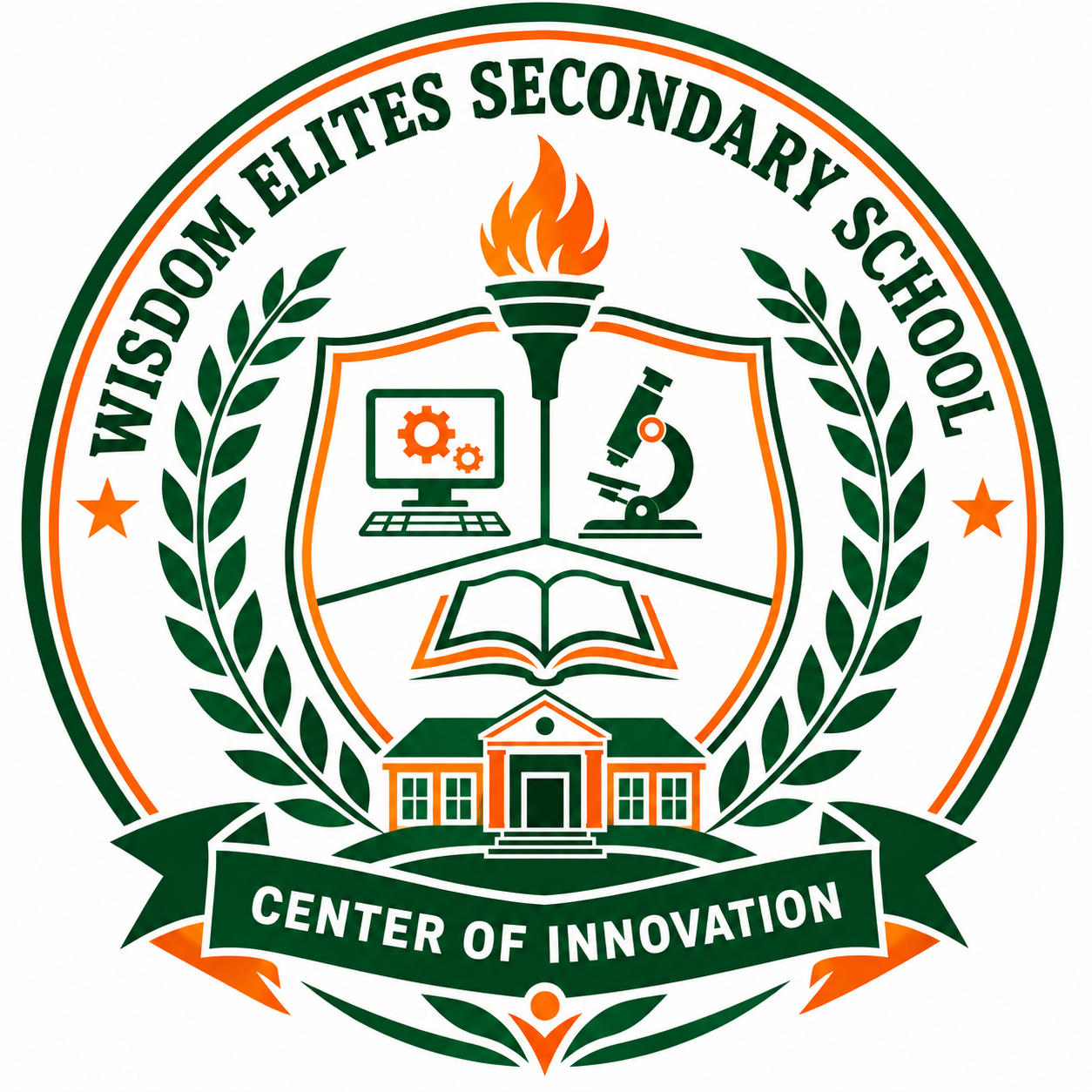 Wisdom Elites Secondary School logo